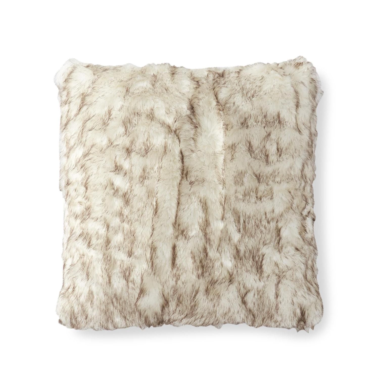 Cream Faux Fur Pillow 23&quot;