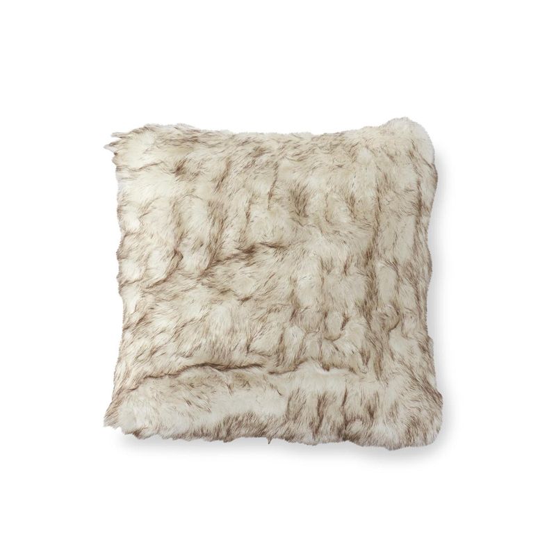 Cream Faux Fur Pillow 18"