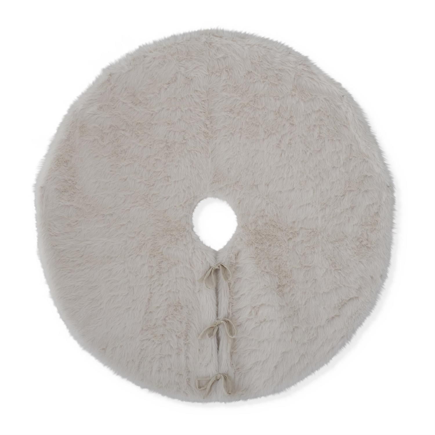 Cream Faux Fur Tree Skirt 50&quot;