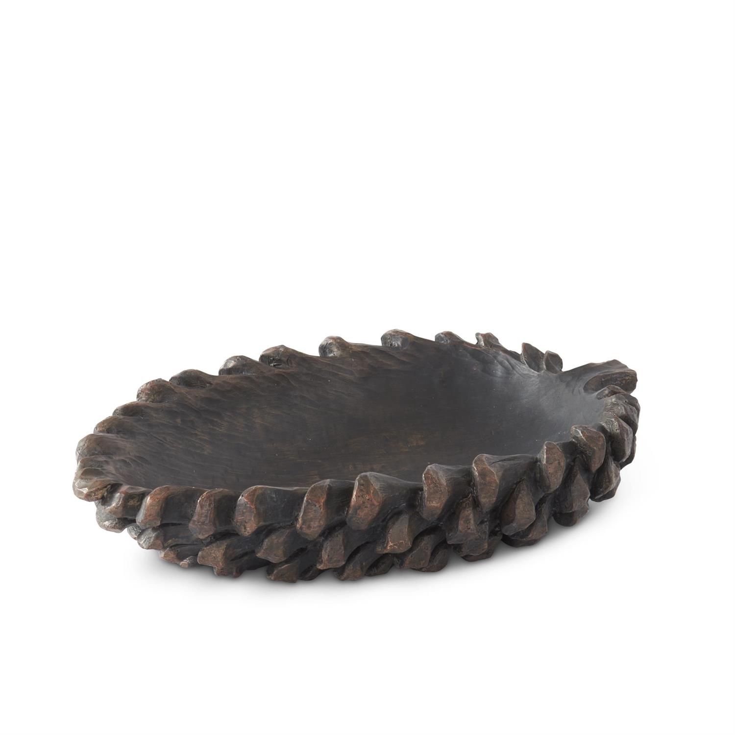 Brown Resin Pinecone Bowl 16&quot;