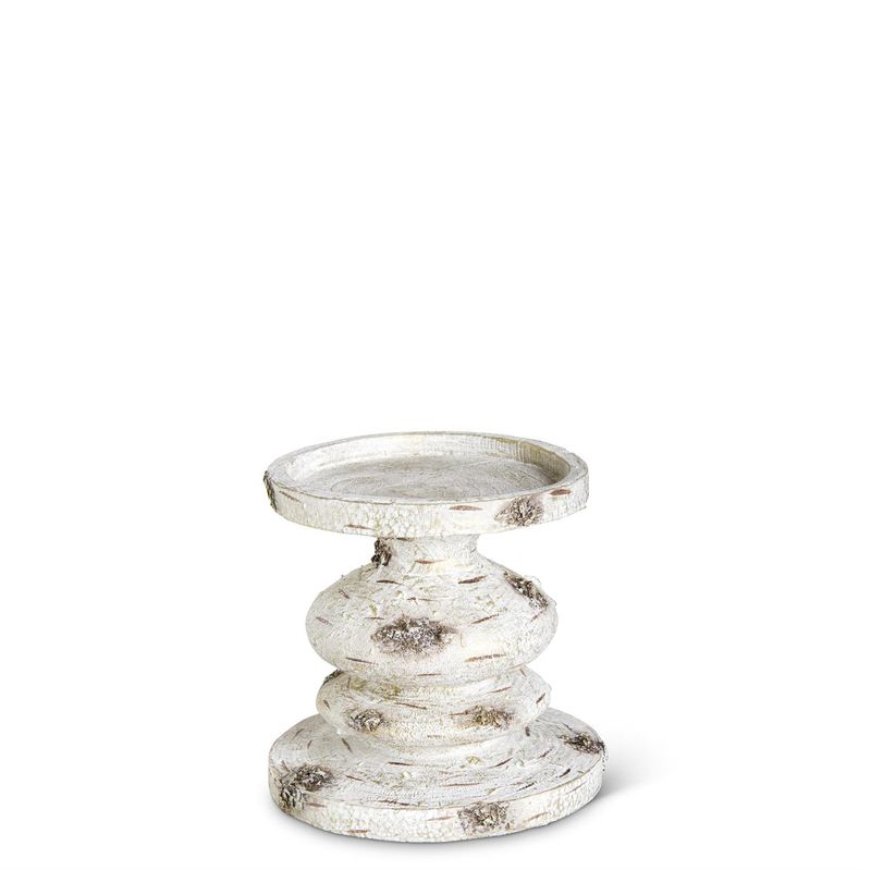 Small Gold Washed Birch Candleholder
