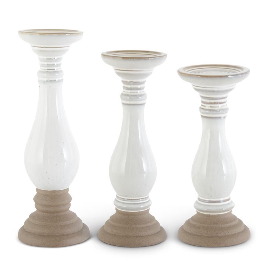 Medium White Ceramic Candleholder