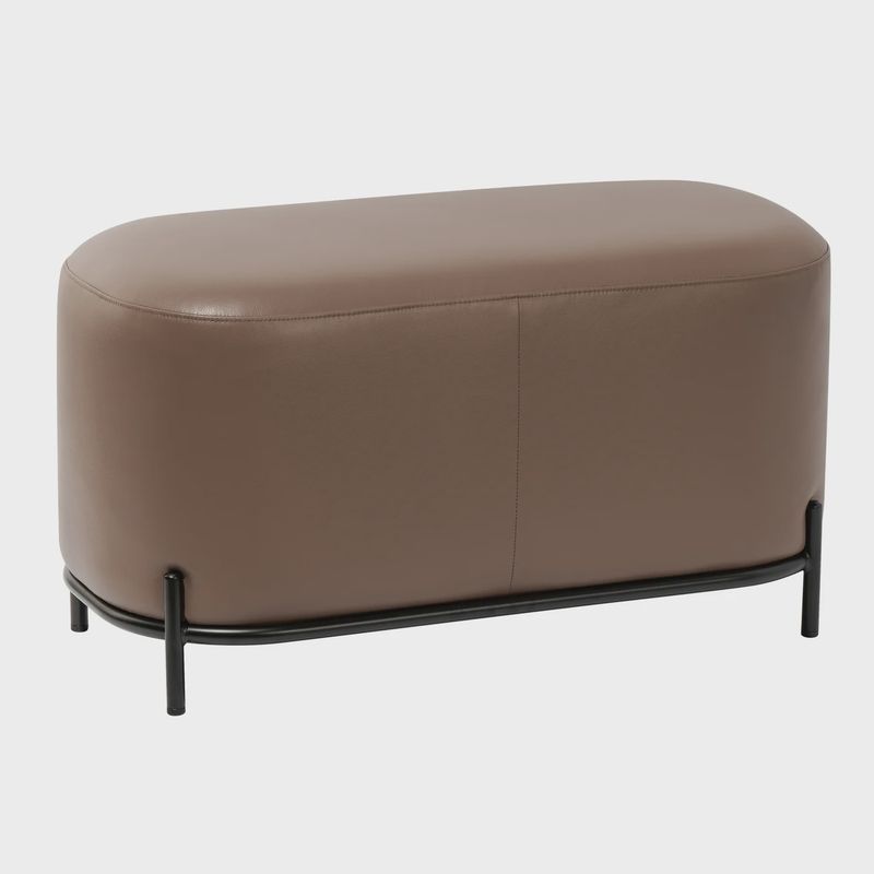 Pender Vegan Faux Leather Short Bench - Cocoa