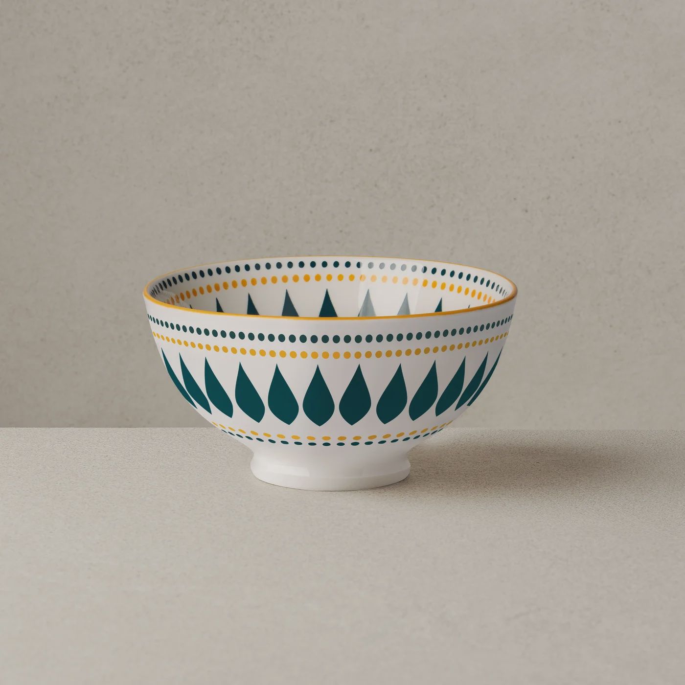 Kiri Porcelain 22 oz 6&quot; Dia Bowl - Petal Dot Daisy