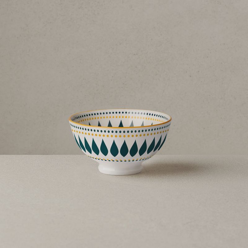 Kiri Porcelain 8 oz 4.5&quot; Dia Bowl - Petal Dot Daisy