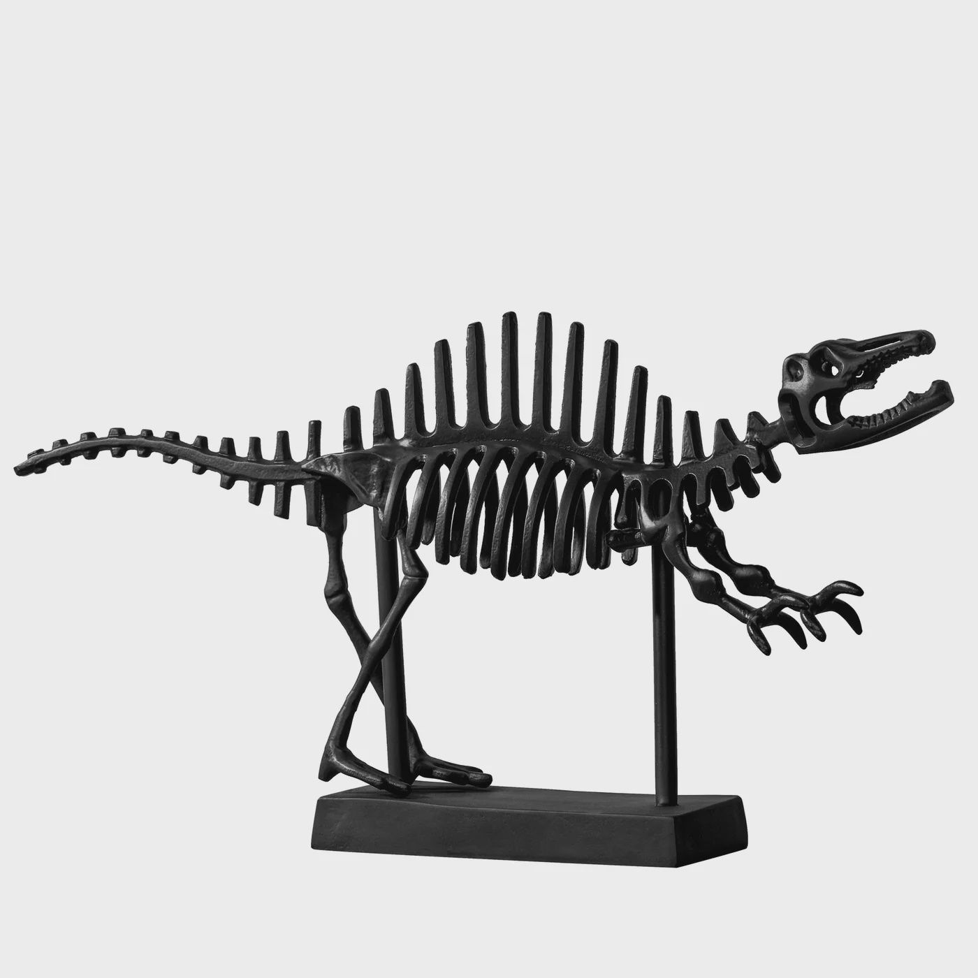 Dinosaur Black Aluminum 12h&quot; Sculpture