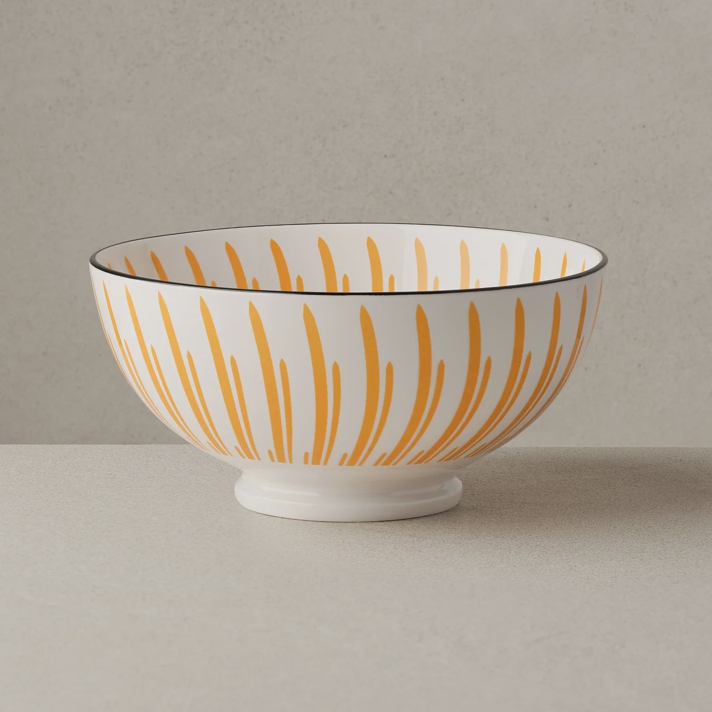 Kiri Porcelain 56 oz 8&quot; Bowl - Yellow Sunburst