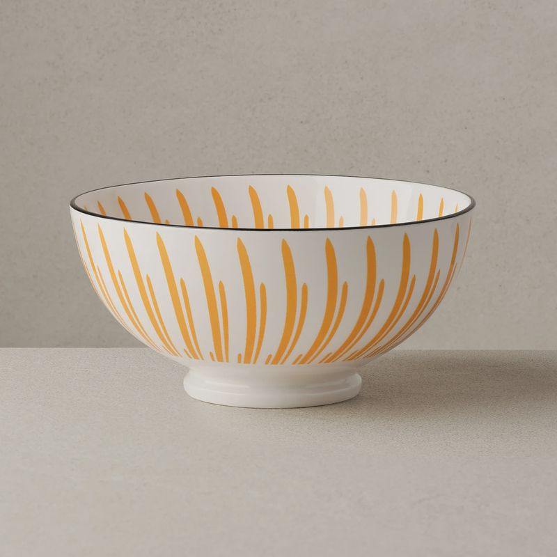 Kiri Porcelain 56 oz 8&quot; Bowl - Yellow Sunburst