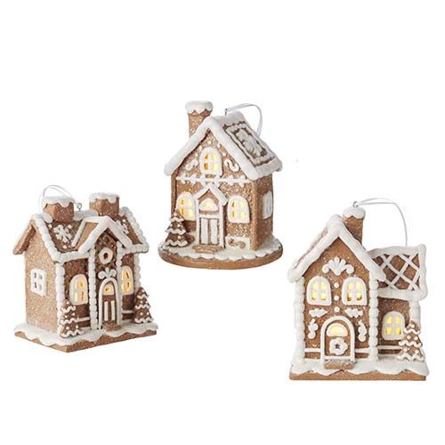 5&quot; Lighted Gingerbread Single Peak