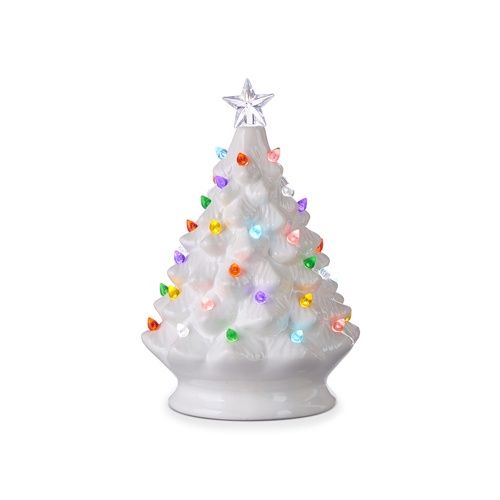 8&quot; Lighted White Vintage Tree