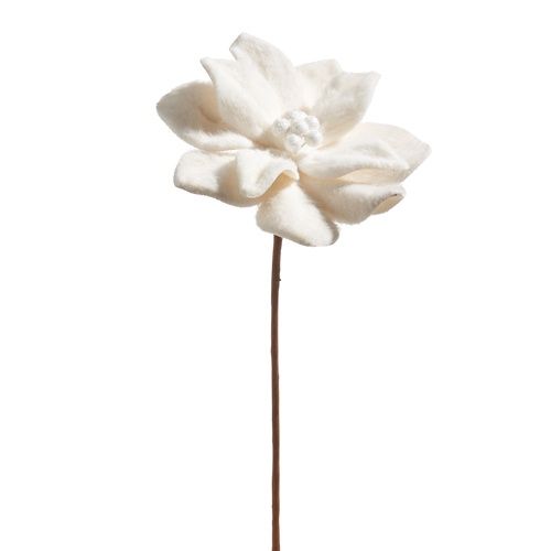 13.5&quot; White Felt Poinsettia Stem
