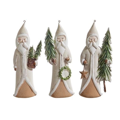 6&quot; Natural Santa With Tree Ornament