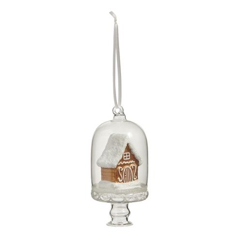 4.5&quot; Gingerbread House In Cloche Ornament