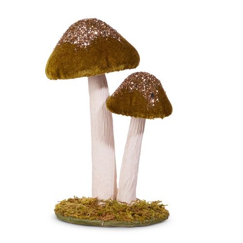6.5&quot; Green Mushroom Cluster