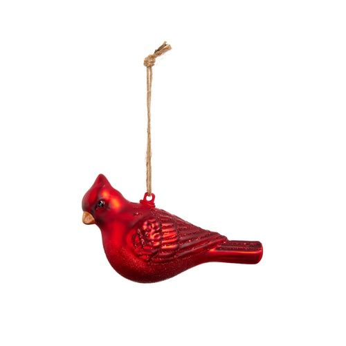 4&quot; Glittered Cardinal Orn