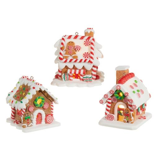 3.25&quot; Lighted Gingerbread House Orn