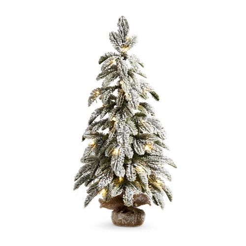 28&quot; Lighted Flocked Pine Tree In Bag