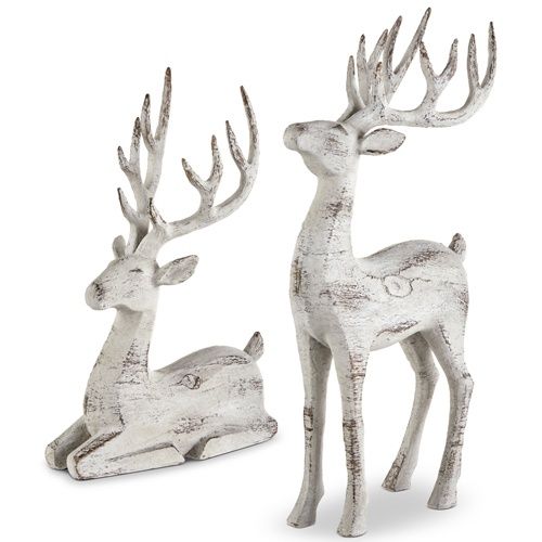 16.25&quot; Reindeer Distressed Sitting