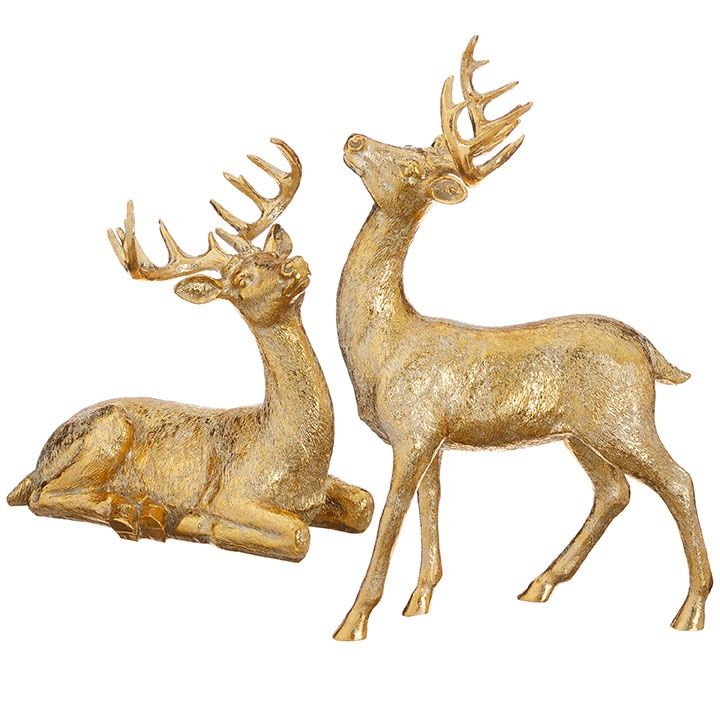 13.5&quot; Gold Deer Standing