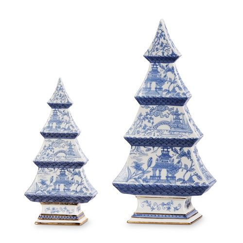 12.5&quot; Blue Chinoiserie Tree