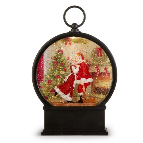 9&quot; Mrs. Claus KissingSanta Lighted Water Lantern