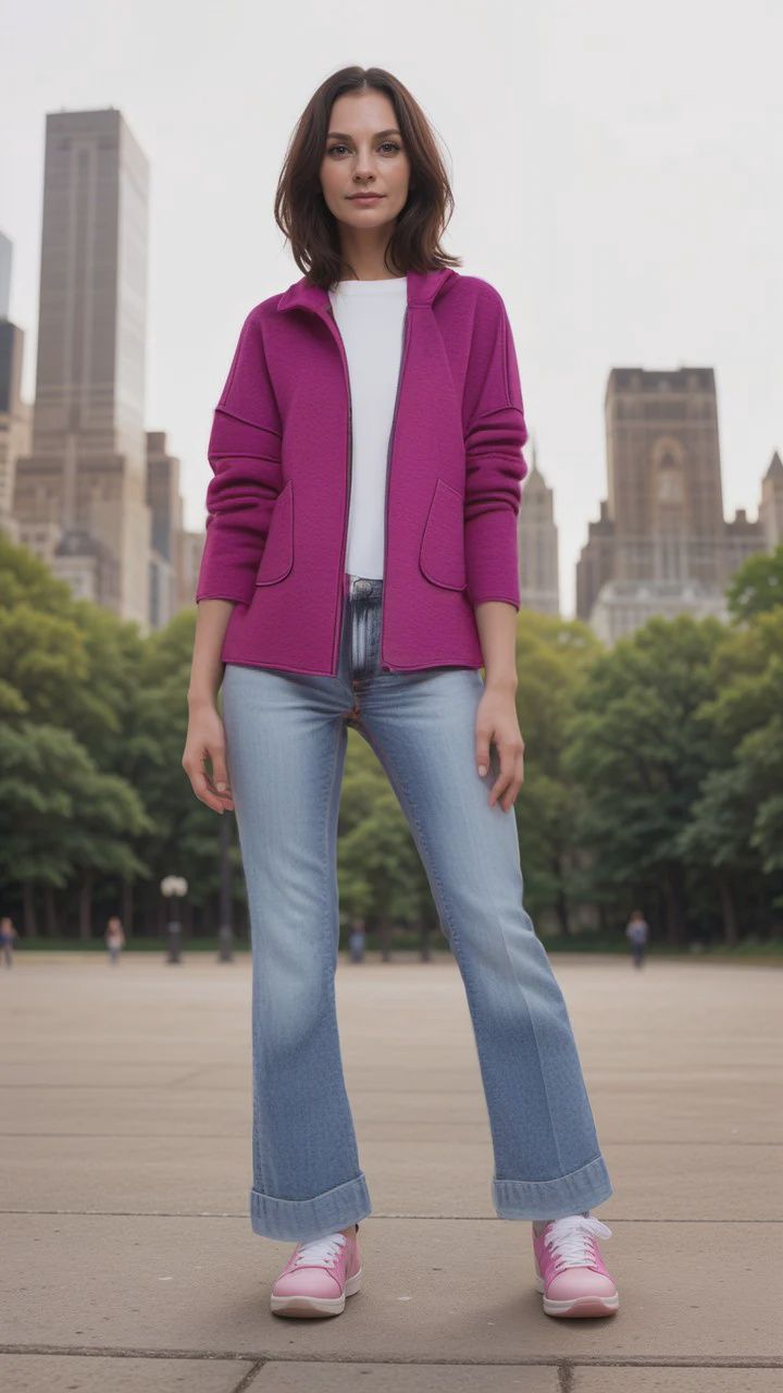 Short Jacket, Colour: Magenta, Size: SM/M