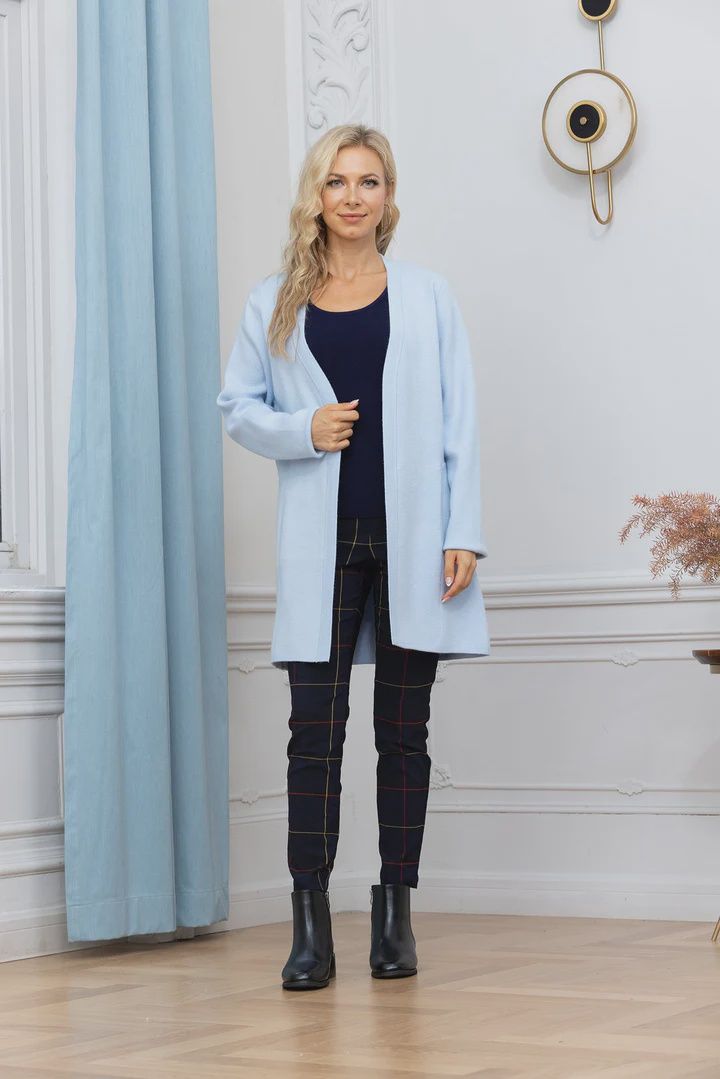 Joanne Open Cardigan, Colour: Soft Blue, Size: SM/M
