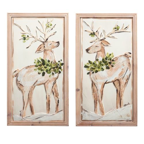 25.25&quot; Deer Stamped Metal Wall Art