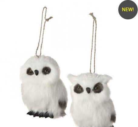 4&quot; Faux Fur Snow Owl Ornament