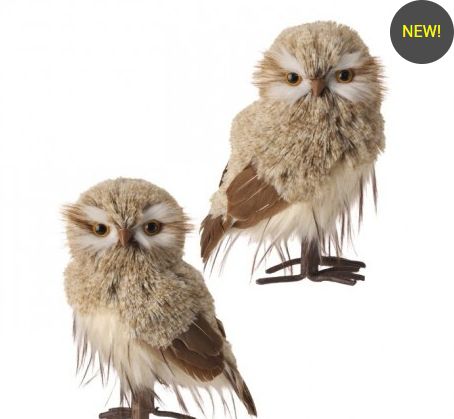 9&quot; Winter Chalet Feather Owl