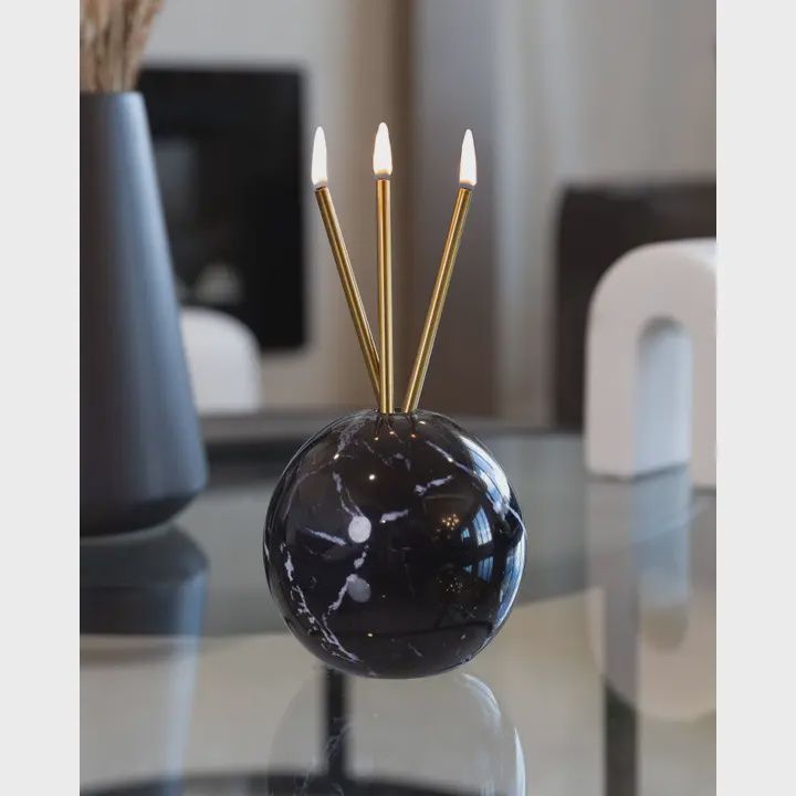 Neva Vase Black Marble