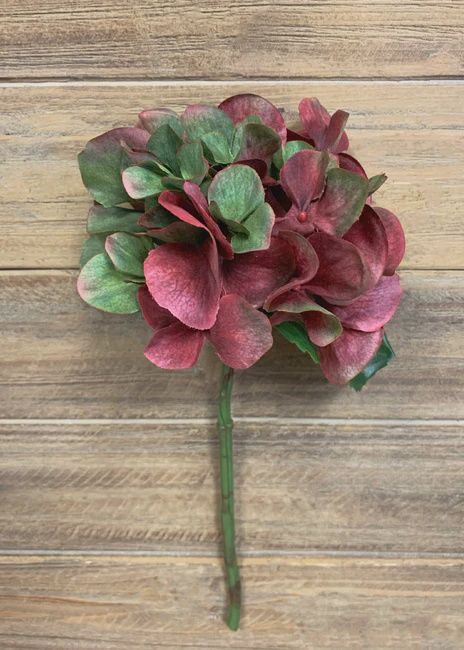 13&quot; Burgundy Green Hydrangea Spray