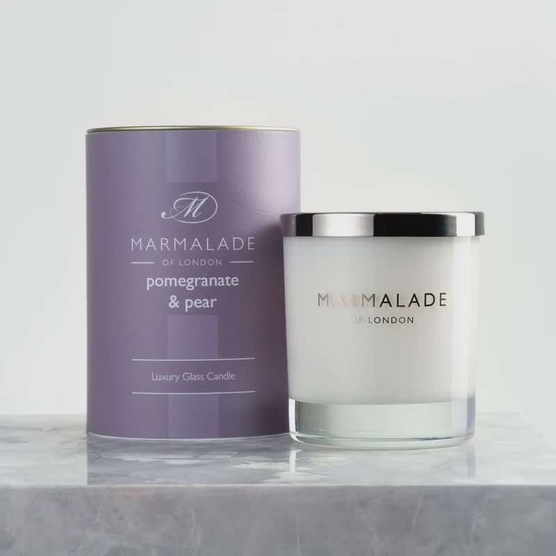 Pomegranate &amp; Pear Large Glass Candle