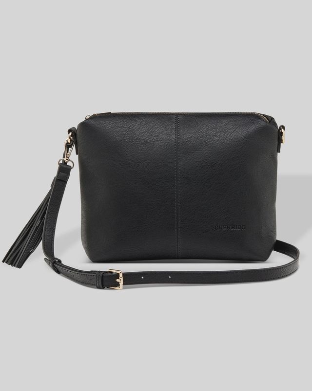 Daisy Stripe Crossbody Bag - Black