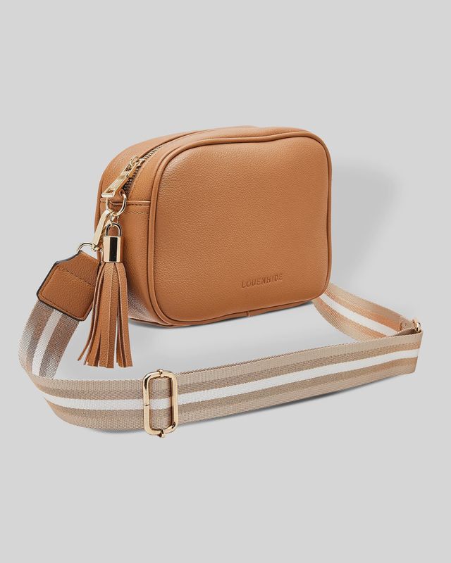 Jacinta Metallic Crossbody Bag - Camel