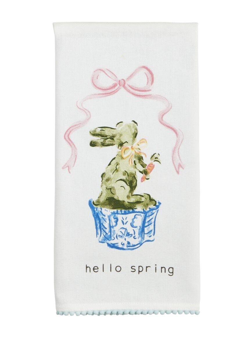 Hello Spring Topiary Tea Towel