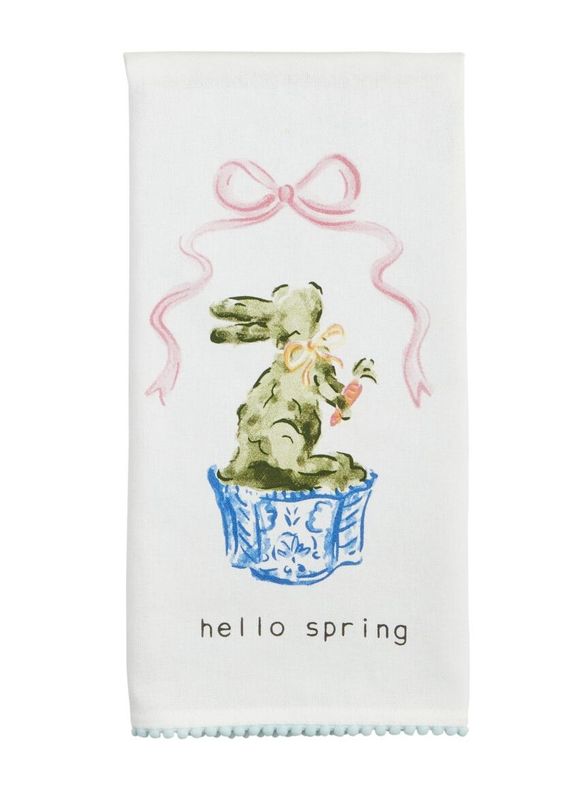 Hello Spring Topiary Tea Towel