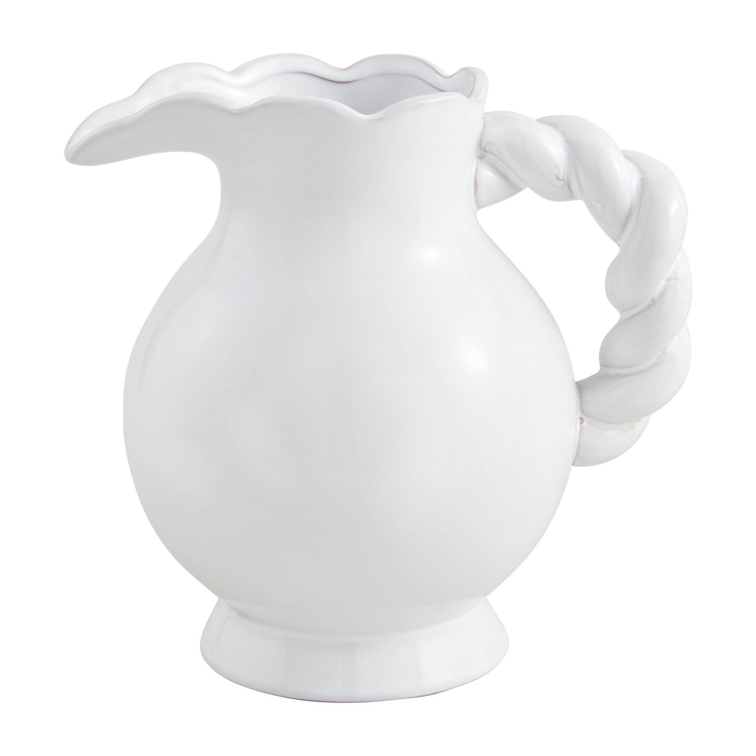 Twisted Handle Ceramic Pitcher