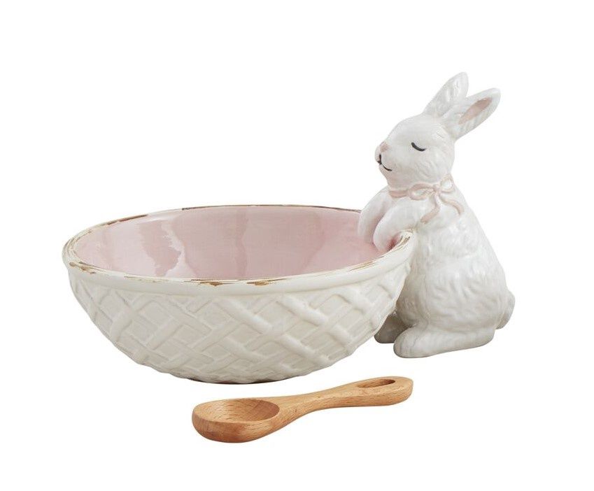 Pink Bunny Candy Dish Set