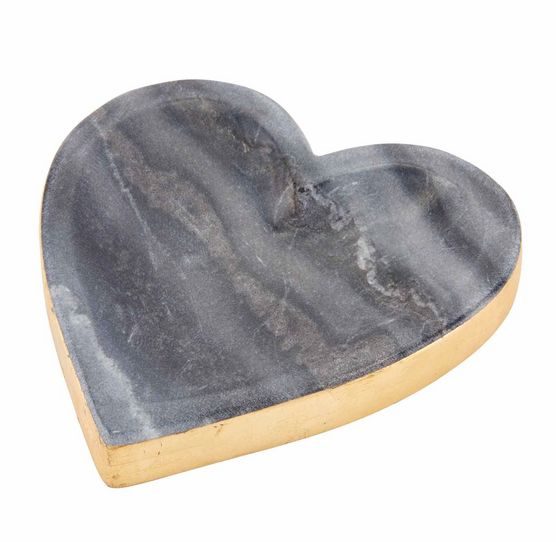 Gold Edge Marble Heart Tray