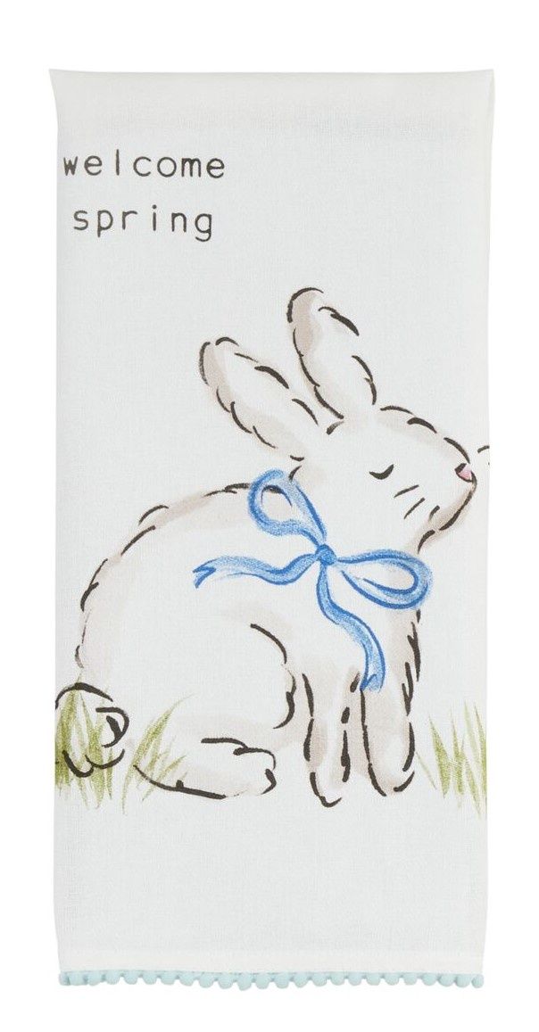Welcome Spring Bunny Tea Towel
