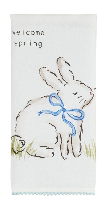 Welcome Spring Bunny Tea Towel