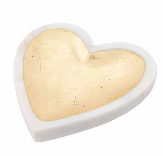 White Marble Foil Heart Tray