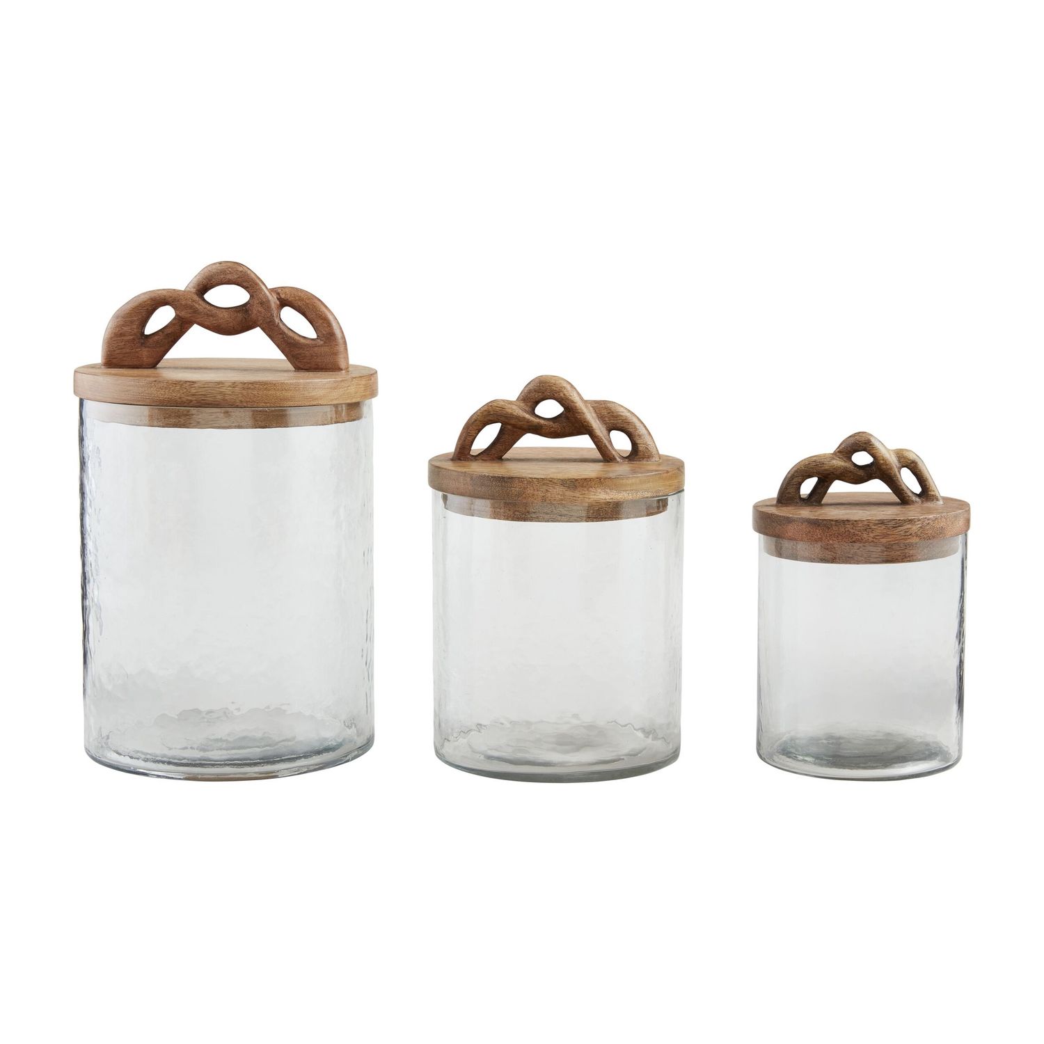 Glass Container With Twist Wood Handle