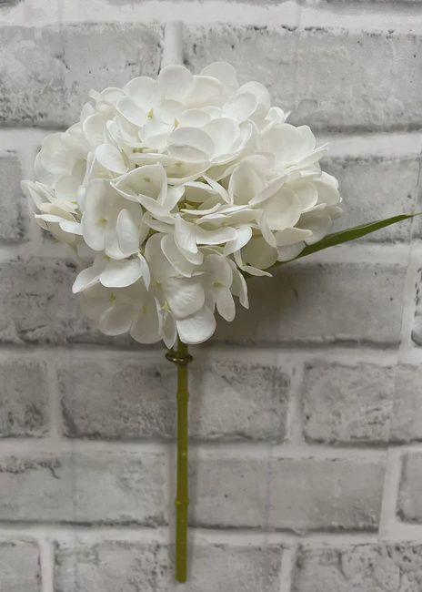 12&quot; White Fresh Touch Hydrangea Stem