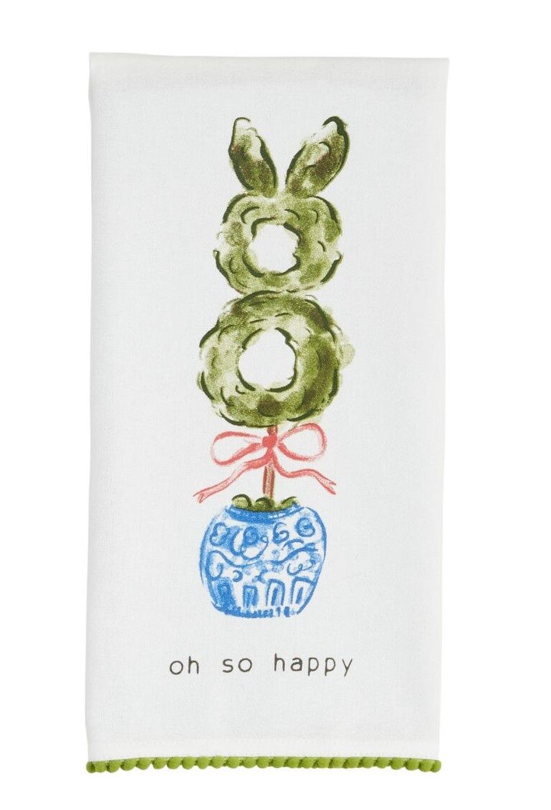 Oh So Happy Topiary Tea Towel