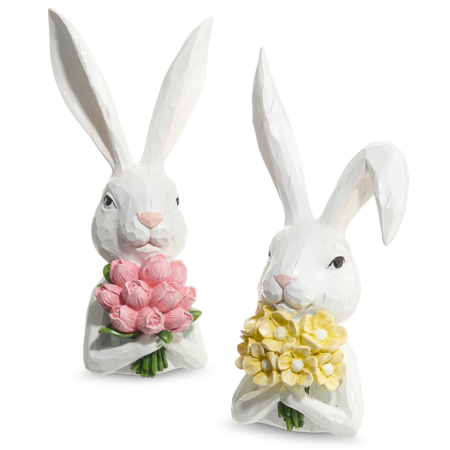 10.25&quot; Bunny Bust with Flowers