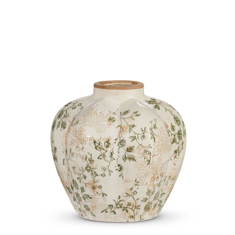 8&quot; Taupe Floral Vase