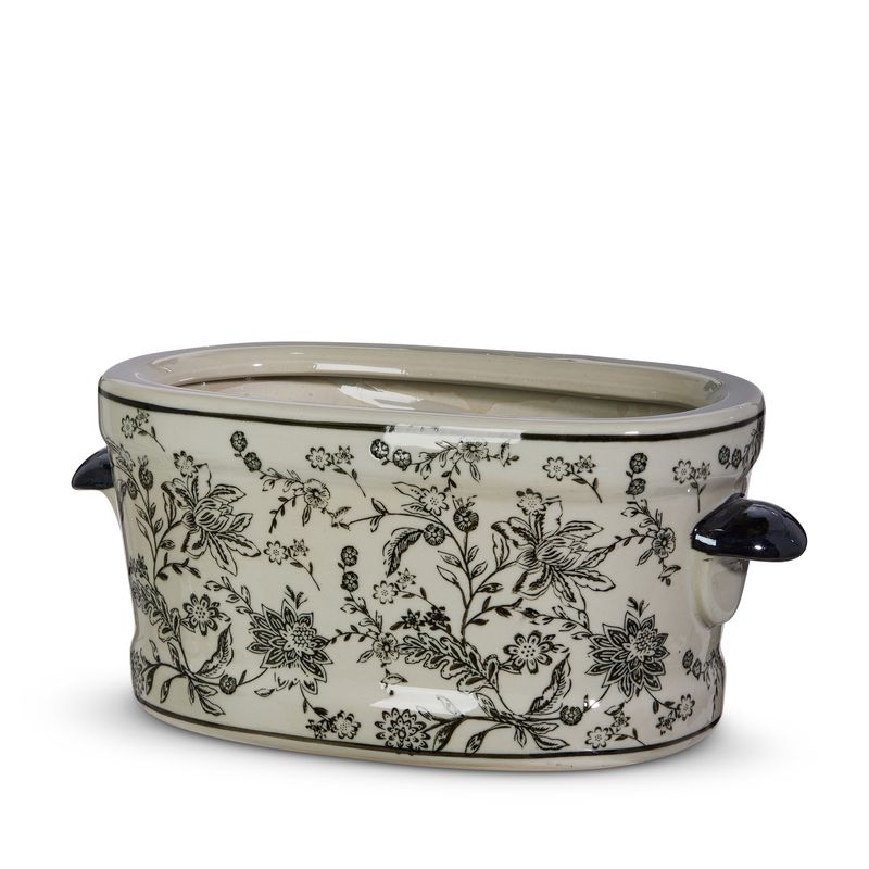 14.5&quot; Brown and Ivory Container