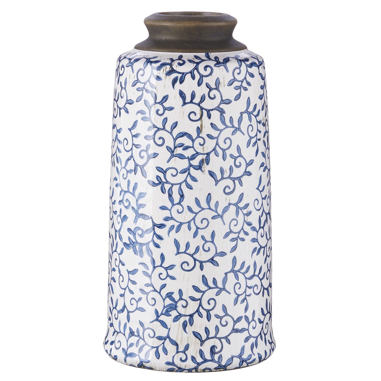 13&quot; Blue Transferware Vase